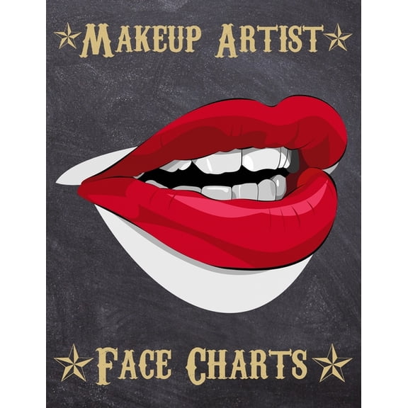 Makeup Artist Face Charts: Makeup cards to paint the face directly on paper with real make-up - Ideal for: professional make-up artists, vloggers