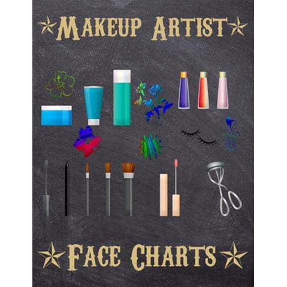 Makeup Artist Face Charts: Makeup cards to paint the face directly on paper with real make-up - Ideal for: professional make-up artists, vloggers