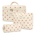 thumbnail image 1 of Makeup Bag 3pack/Set,Quilted Cosmetic Pouch for Women,Cute Large Capacity Cotton Portable Travel Toiletry Bag, 1 of 6