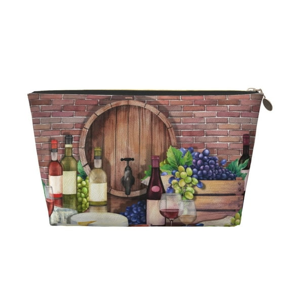 Makeup Bag - Bottle Glass Red Wine Cosmetic Bag Portable Travel Toiletry Bag for Women Small Make Up Organizer Bag Zipper Pouch Travel Essentials