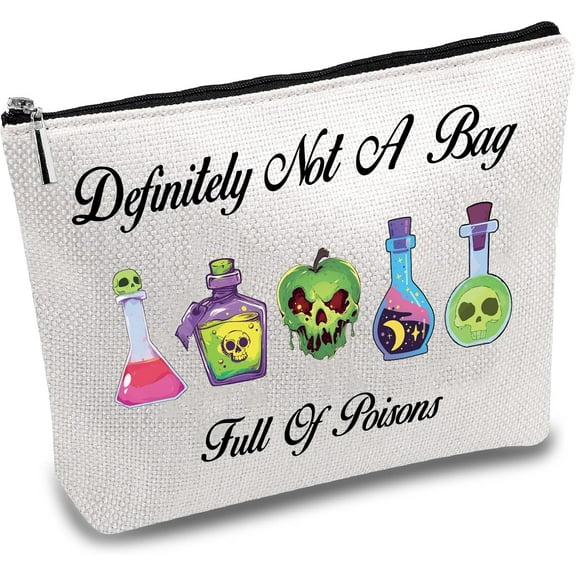 Makeup Bag Canvas Cosmetic Bag Evil Gift Queen Witchy Gift Multipurpose Pen Case Zipper Toiletry Travel Bag Case Purse Pouches for Women Villain Fans Party Gift 10x7Inch Mixed Color