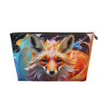 thumbnail image 1 of Makeup Bag - Color Splash Fox Portrait Cosmetic Bag Portable Travel Toiletry Bag for Women Small Make Up Organizer Bag Zipper Pouch Travel Essentials, 1 of 8