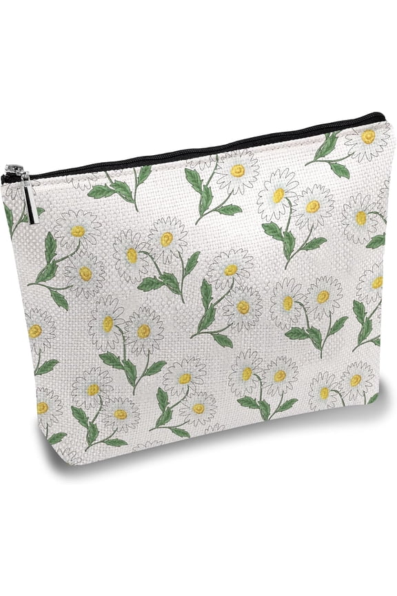 Makeup Bag Cosmetic Bag Make Up Potable Toiletry Organizer Travel Small Things Jewelry Storage Purse Pouch Pencil Case for Women Beach Leather Family 7x10 Inch April Daisy DIYDIY