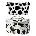 thumbnail image 1 of Makeup Bag Cosmetic Bag Organizer 2PACK Small Makeup Pouch for Purse for Women Girls Gift (Black and White Spots Printed Cow), 1 of 9