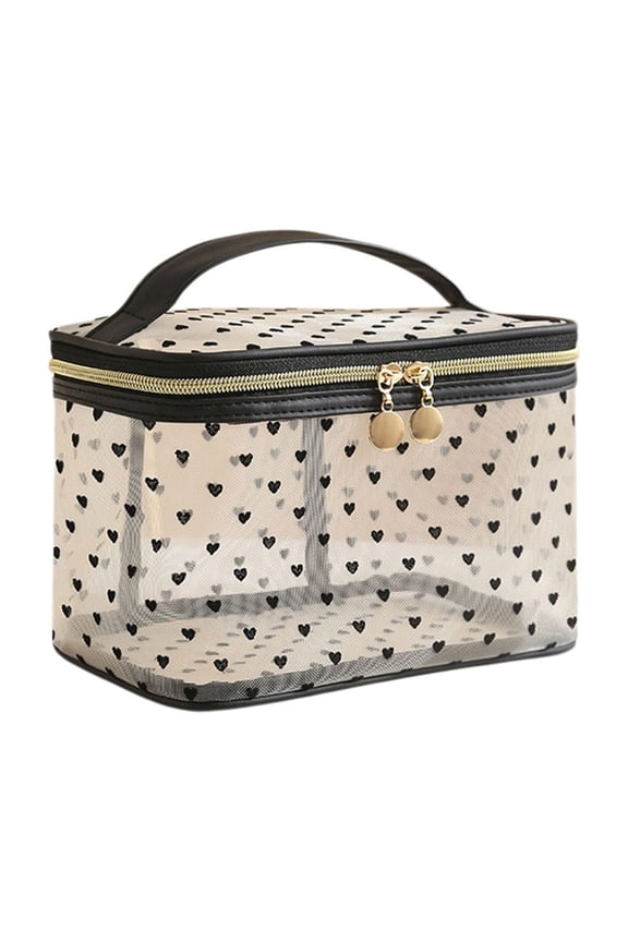 Makeup Bag Cosmetic Bag Travel Makeup Bag Mesh Double Layer Large Makeup Pouch Travel Accessories Essentials Toiletry Bag for Women Makeup Travel Organizer (One Layers Clear)