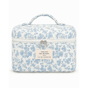 Gynky Large Capacity Makeup Bag, Floral Cotton Travel Cosmetic Bag and Toiletry Organizer