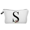 thumbnail image 1 of Makeup Bag, Cosmetic Organizer, Letter Initial Floral Pattern, Personalized Travel Storage for Women, Mothers, Bridesmaids, Gift for Birthdays and Special Occasions, 1 of 7