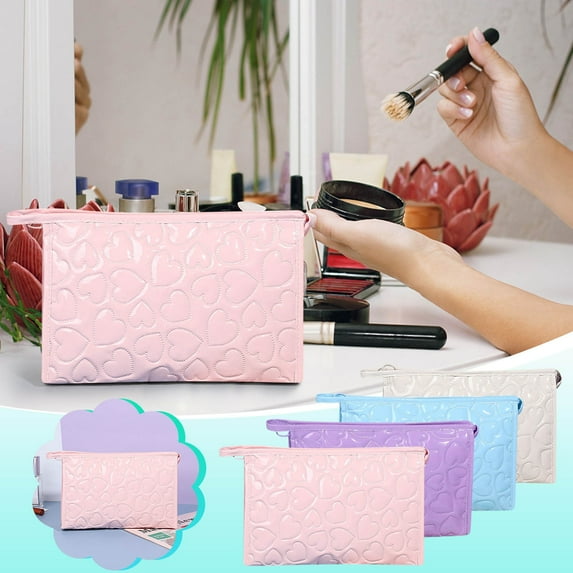 Bag, Cosmetic Organizer Pouch, Large Capacity Toiletry Bag, Waterproof Washable Zippered Case, for Travel, Gym, and Daily Use, White, by FAJHHA