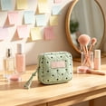 thumbnail image 1 of Makeup Bag Cute Heart Dots Sanitary Napkin Storage Bag, Portable Mini Fabric Period Pouch, Small Makeup organizer Purse for Travel, Compact Square Pouch for Daily Use - Green, Ccwuwei, 1 of 6
