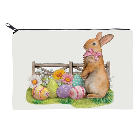 Makeup Bag Easter Rabbit Toiletry Cosmetics Storage Bag for Personal Care Handbag Lipstick Pouch Easter Gift for Girl