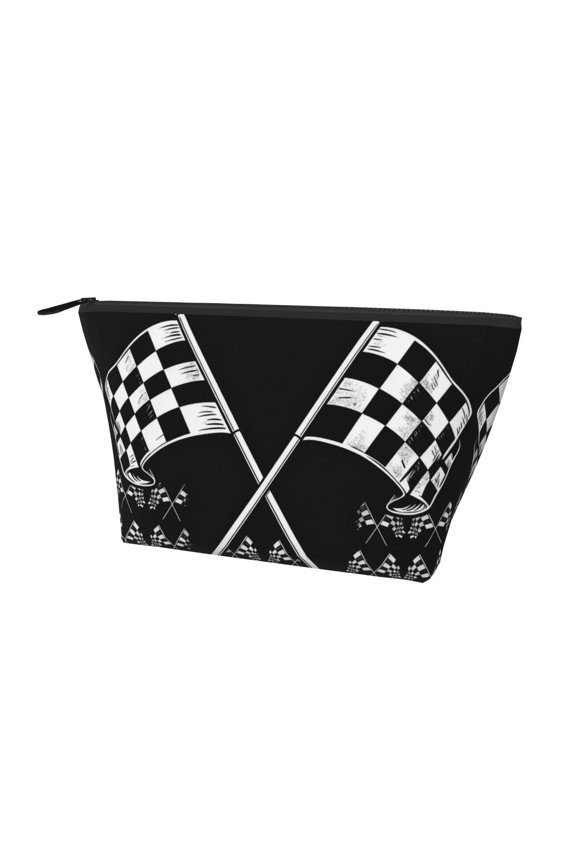 Makeup Bag For Purse Racing Checkered Flag Cosmetic Pouch Bag Portable Travel Handbag For Women
