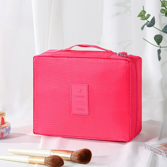 PEONAVET Makeup Bag Handheld Makeup Bag Large Capacity Waterproof Storage Bag Organizing Bag Cosmetics Portable Toiletry Bag