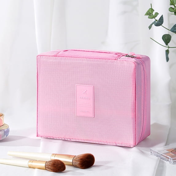 PEONAVET Makeup Bag Handheld Makeup Bag Large Capacity Waterproof Storage Bag Organizing Bag Cosmetics Portable Toiletry Bag