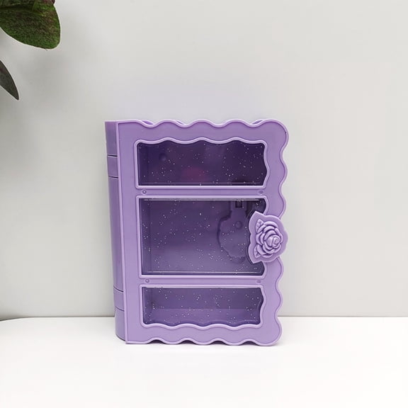 Decorative Storage Box Book Shaped Organizer with Lid Lockable Design, Multi Compartment DIY Storage Display Case Compact Organizer, for Desk Home Decor Jewelry Storage
