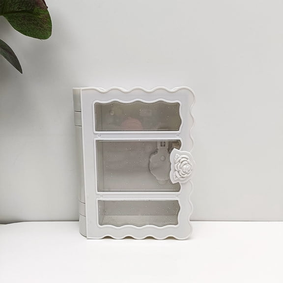 Decorative Storage Box Book Shaped Organizer with Lid Lockable Design, Multi Compartment DIY Storage Display Case Compact Organizer, for Desk Home Decor Jewelry Storage