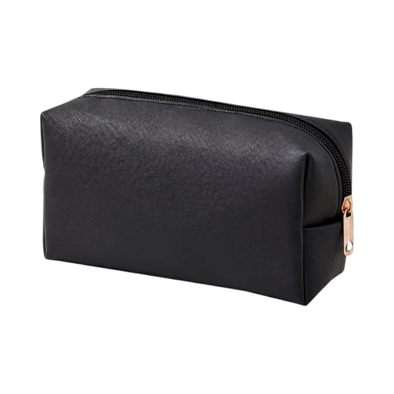 Makeup Bag, Large Capacity Portable Travel Organizer Small Size Cosmetic Zipper Pouch Travel Toiletry Storage Case for Women and Daily Vacation, Black
