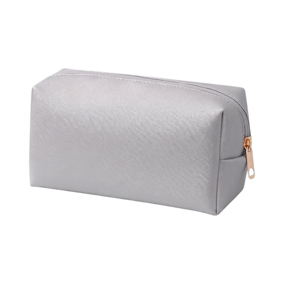 Makeup Bag, Large Capacity Portable Travel Organizer Small Size Cosmetic Zipper Pouch Travel Toiletry Storage Case for Women and Daily Vacation, Silver