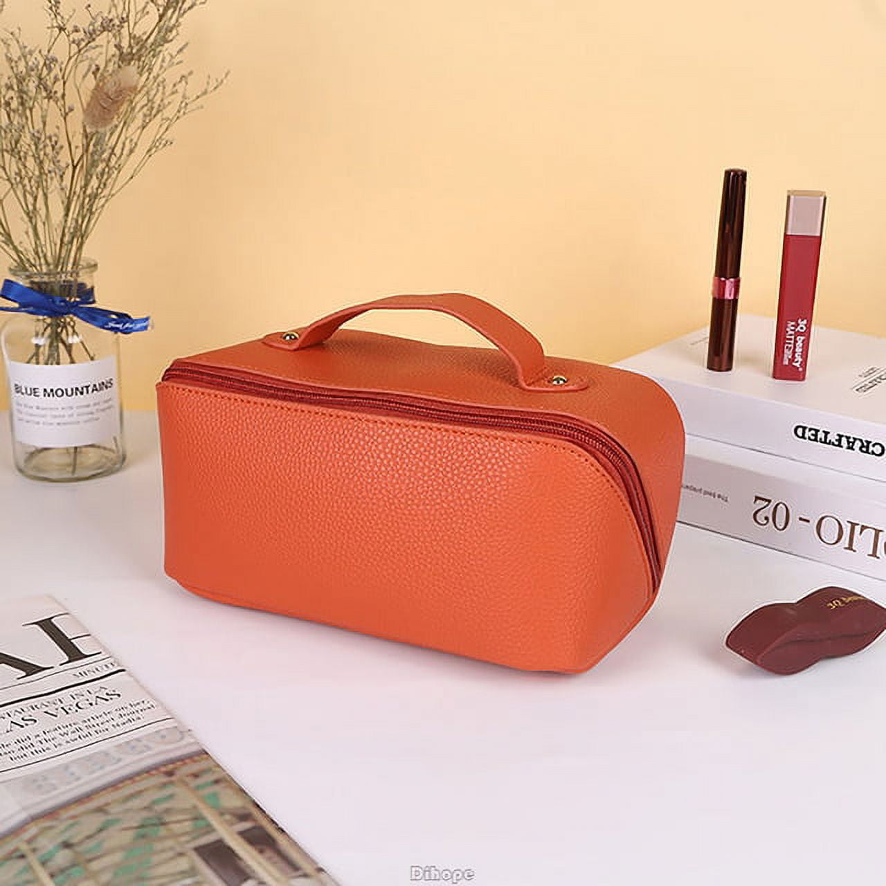 Makeup Bag Leather Cosmetic Bag Women Multifunction Toiletries