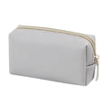 thumbnail image 1 of Makeup Bag, Light Gray - Small， 1Pc Makeup Bag Double Layer Cosmetic Bag Portable Toiletry Bag Pu Leather Travel Makeup Organizer Waterproof Zipper Pouch Large Capacity Multifunctional Bag, 1 of 8
