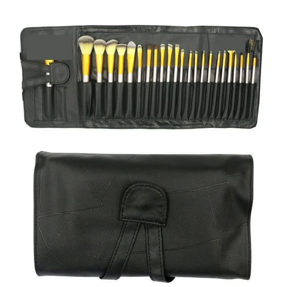 Makeup Bag Makeup Brush Rolling Case Holder Cosmetic Bag Organizer Travel Portable 12/18/24 Slots Makeup Brushes Bag Cosmetics Case Travel Rolling Organizer