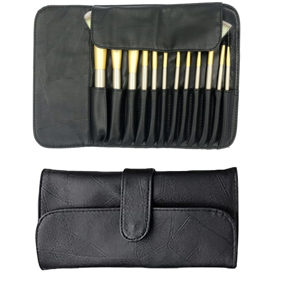 Makeup Bag Makeup Brush Rolling Case Holder Cosmetic Bag Organizer Travel Portable 12/18/24 Slots Makeup Brushes Bag Cosmetics Case Travel Rolling Organizer