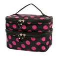thumbnail image 1 of Makeup Bag Organizer Double Layer Double Zipper Receive Bag Makeup Bag Dot Pattern Toiletry Bag Case Pouch with for Woman Clearance, 1 of 3