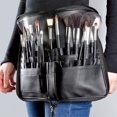 thumbnail image 1 of Makeup Bag Organizer, Portable Leather Cosmetic Case, Travel Makeup Bag with Dividers, Retractable Belt, Brush Holes & Compartments, Artist Makeup Travel Pouch, 1 of 9