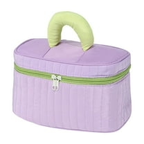 Makeup Bag, Portable Cosmetic Bag, Large Capacity Travel Makeup Case Organizer, Canvas For Women Toiletry Bag for Girls Traveling With Handle and Divider, Travel Makeup Bag