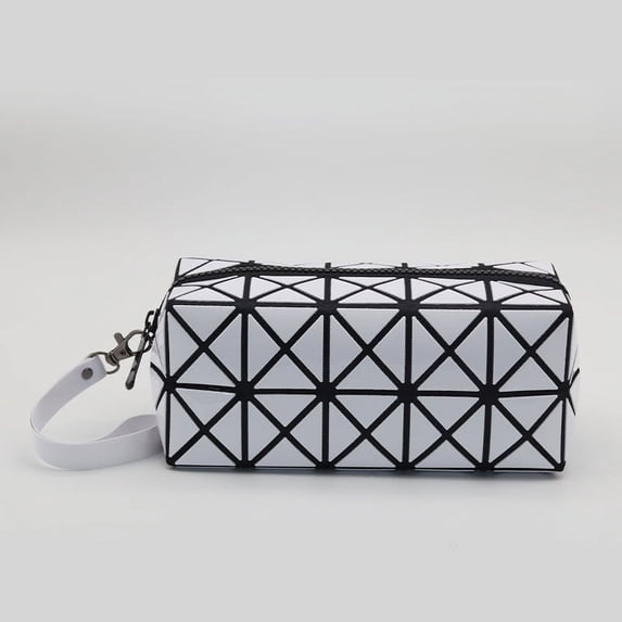 Makeup Bag, Portable Travel Small Toiletry Bag Organizer for Cosmetic, White