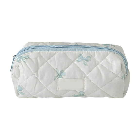 Quilted Travel Cosmetic Bag Makeup Bag Cute Floral Makeup Pouch Large Toiletry Organizer for Women and Girls