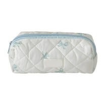 Quilted Travel Cosmetic Bag Makeup Bag Cute Floral Makeup Pouch Large Toiletry Organizer for Women and Girls