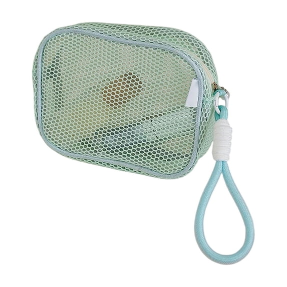 Makeup Bag Set, Mesh Cosmetic Bag for Women, Toiletry Travel Organizer with Zipper, Breathable Mesh Pouch with Wrist Strap, Portable Storage Pouch for Fitness, Swimming Pool, and Camping