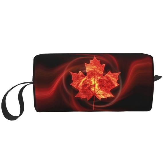 Makeup Bag Small Cosmetic Bags For Purse Women Canada Maple Leaf Art Print Water-Resistant Make Up Pouch
