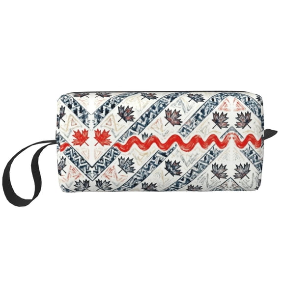 Makeup Bag Small Cosmetic Bags For Purse Women Canadian Symbol Maple Leaf Pattern Water-Resistant Make Up Pouch