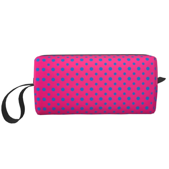 Makeup Bag Small Cosmetic Bags For Purse Women Dots Blue Spots Pattern Water-Resistant Make Up Pouch