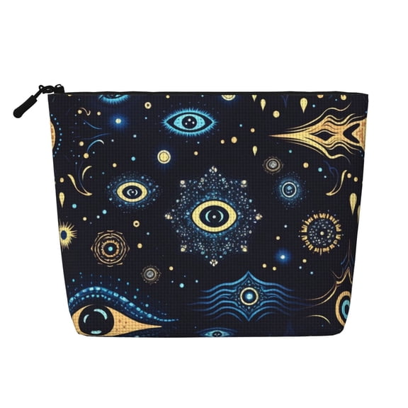 Makeup Bag Small Cosmetic Bags for Women Travel Toiletry Bag Zipper Pouch Purse Organizer Pouches, Cool Magic Evil Eyes