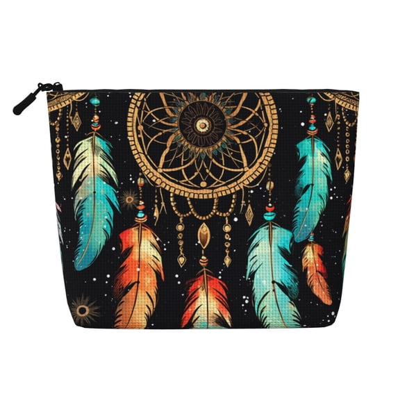 Makeup Bag Small Cosmetic Bags for Women Travel Toiletry Bag Zipper Pouch Purse Organizer Pouches, Dream Tribal Boho Vintage