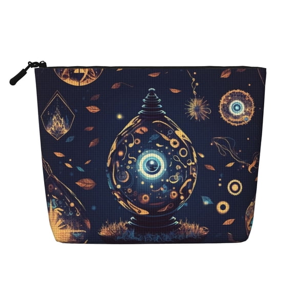 Makeup Bag Small Cosmetic Bags for Women Travel Toiletry Bag Zipper Pouch Purse Organizer Pouches, Eyes Bottle Magic
