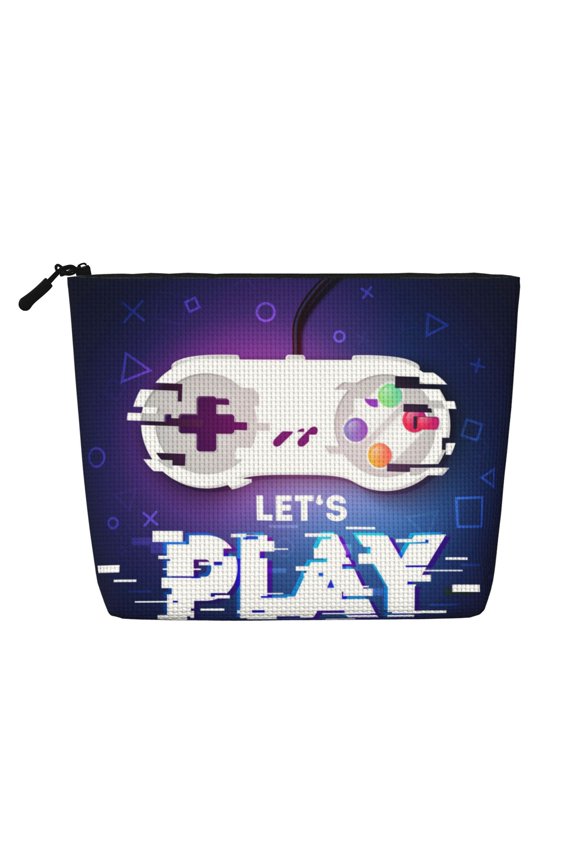 Makeup Bag Small Cosmetic Bags for Women Travel Toiletry Bag Zipper Pouch Purse Organizer Pouches, Lets Play Game Controller