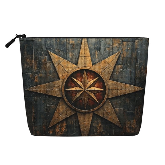 Makeup Bag Small Cosmetic Bags for Women Travel Toiletry Bag Zipper Pouch Purse Organizer Pouches, Magic Rune Stars