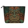 thumbnail image 1 of Makeup Bag Small Cosmetic Bags for Women Travel Toiletry Bag Zipper Pouch Purse Organizer Pouches, Retro Tiki Tribal Hawaiian Vintage, 1 of 7