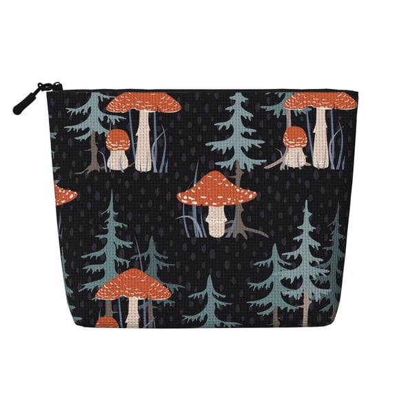 Makeup Bag Small Cosmetic Bags for Women Travel Toiletry Bag Zipper Pouch Purse Organizer Pouches, Tree Mushroom Magic
