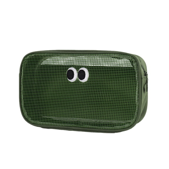 Makeup Bag Small Cute Big Eyes Large Capacity Mesh Makeup Wash Bag, Cute Makeup Bag Digital Organizing Sundries Storage Pouch for Travel Cosmetics Chargers