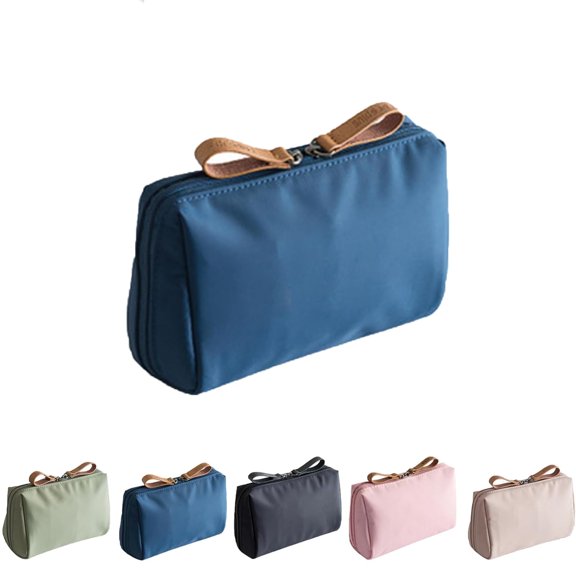 Makeup Bag Small, Lipstick Makeup Bag Mini, Cosmetic Bag for Purse, Travel Portable Mini Makeup Pouch Storage Bag, Small Makeup Bag with Compartments (Blue)