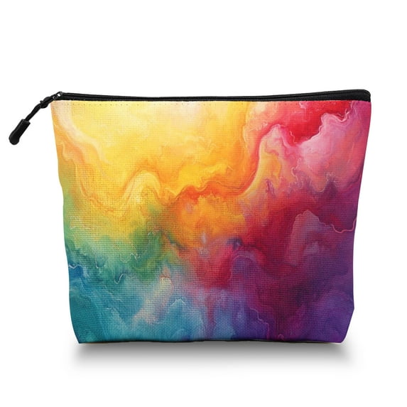 Makeup Bag Small Toilet Cosmetic Bags Travel Makeup Case Waterproof for Women Girls 6.7X9.45inches - Gorgeous Colorful Cloud Abstract Painting