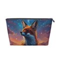 thumbnail image 1 of Makeup Bag - Starry Sky Meditating Fox Cosmetic Bag Portable Travel Toiletry Bag for Women Small Make Up Organizer Bag Zipper Pouch Travel Essentials, 1 of 8