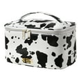 thumbnail image 1 of Travel Waterproof Women Girls Cosmetic Pouch Organizer Makeup Bag with Zipper, Cow Print, 1 of 8