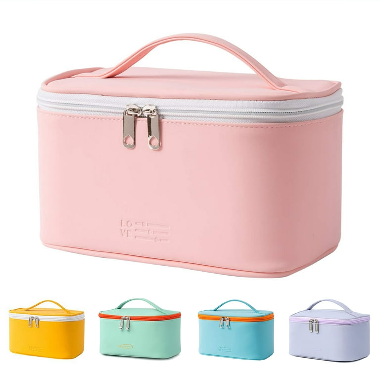 Travel Toiletry Bag for Women Men - Translucent,Waterproof, Portable and  Cute Makeup Cosmetic Bag Set(A-Pink)