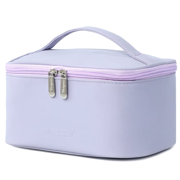 Makeup Bag Travel Cosmetic Bags for Women Girls Zipper Pouch Makeup Organizer Waterproof Cute (Light Purple)