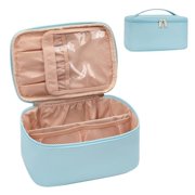 Makeup Bag Travel Cosmetic Case Large Capacity Toiletry Organizer Portable Makeup Box with Adjustable Dividers for Women